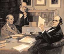 Joseph Hooker, Charles Lyell y Charles Darwin