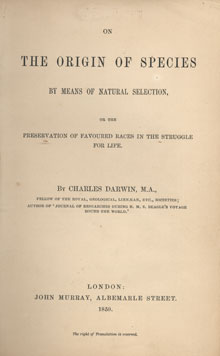 "El orígen de las especies", Charles Darwin (1859)