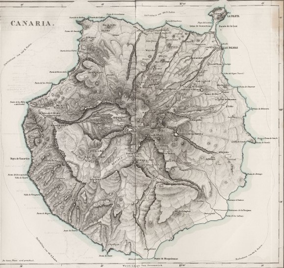 Mapa de Gran Canaria (Fritsch 1867)