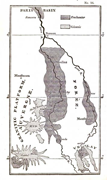 Mapa de las cuencas lacustres de Auvernia, Chantal y Velay.