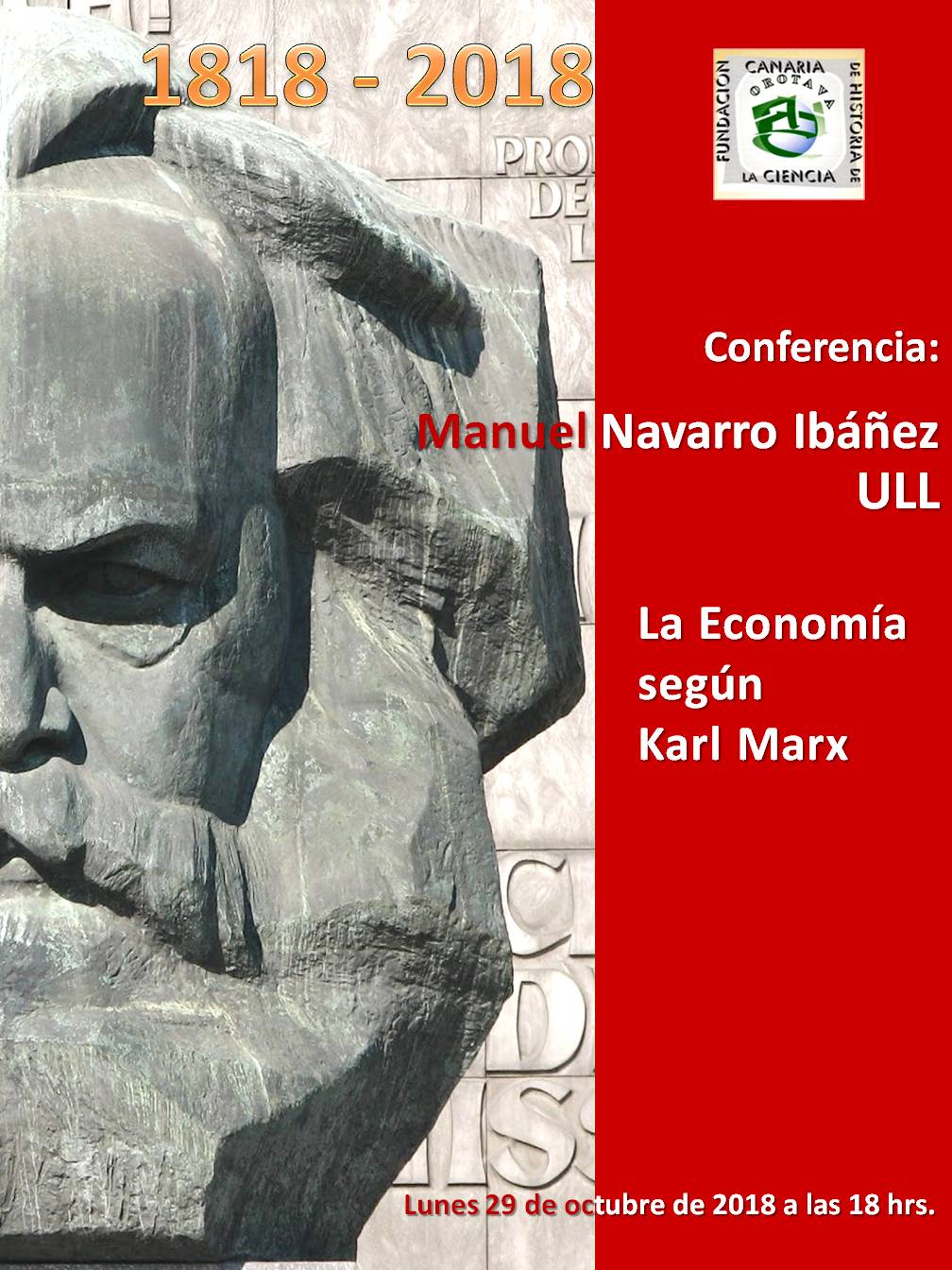 Cartel de la conferencia sobre la Economía para Marx