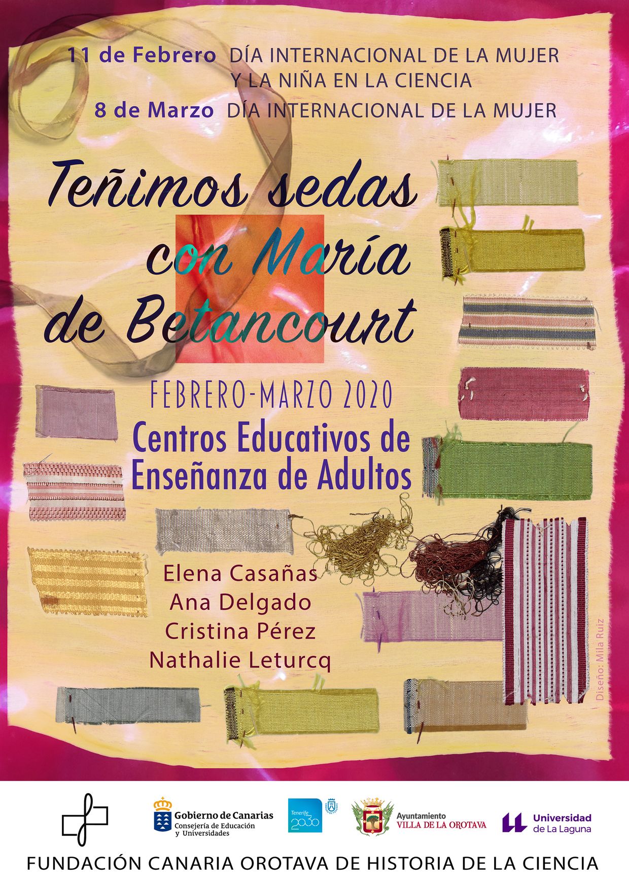 Cartel teñimos seda con María de Betancourt CEPAS