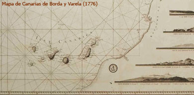 Mapa de Canarias de Borda y Varela, 1776.