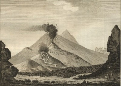 Vue du Volcan de Chahorra, Bory St. Vicent, Essai sur les   Isles Fortunées, 1803