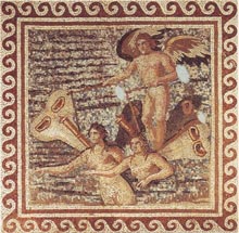 "La Barca de las Pysches". Mosaico griego del s. III a.n.e.