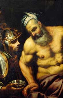 "Aristóteles rechazando la cicuta", Giovanni Battista Langetti (1635-1676)