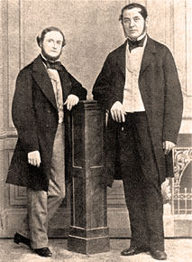 Gustav Robert Kirchhoff (izq.) y Robert Bunsen.