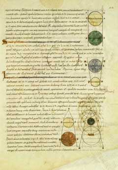 Páginas  del "Timeo" de Platón, traducido al  latín, en el siglo V, por el helenista Calcidius.
