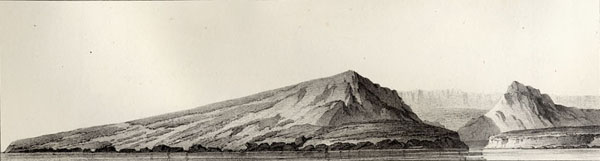 Vista de un cráter de levamiento de la isla de La Palma