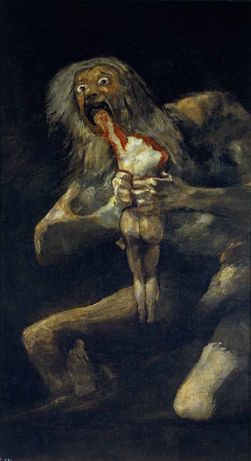 Goya con su Saturno devorando a su Saturno-Cronos