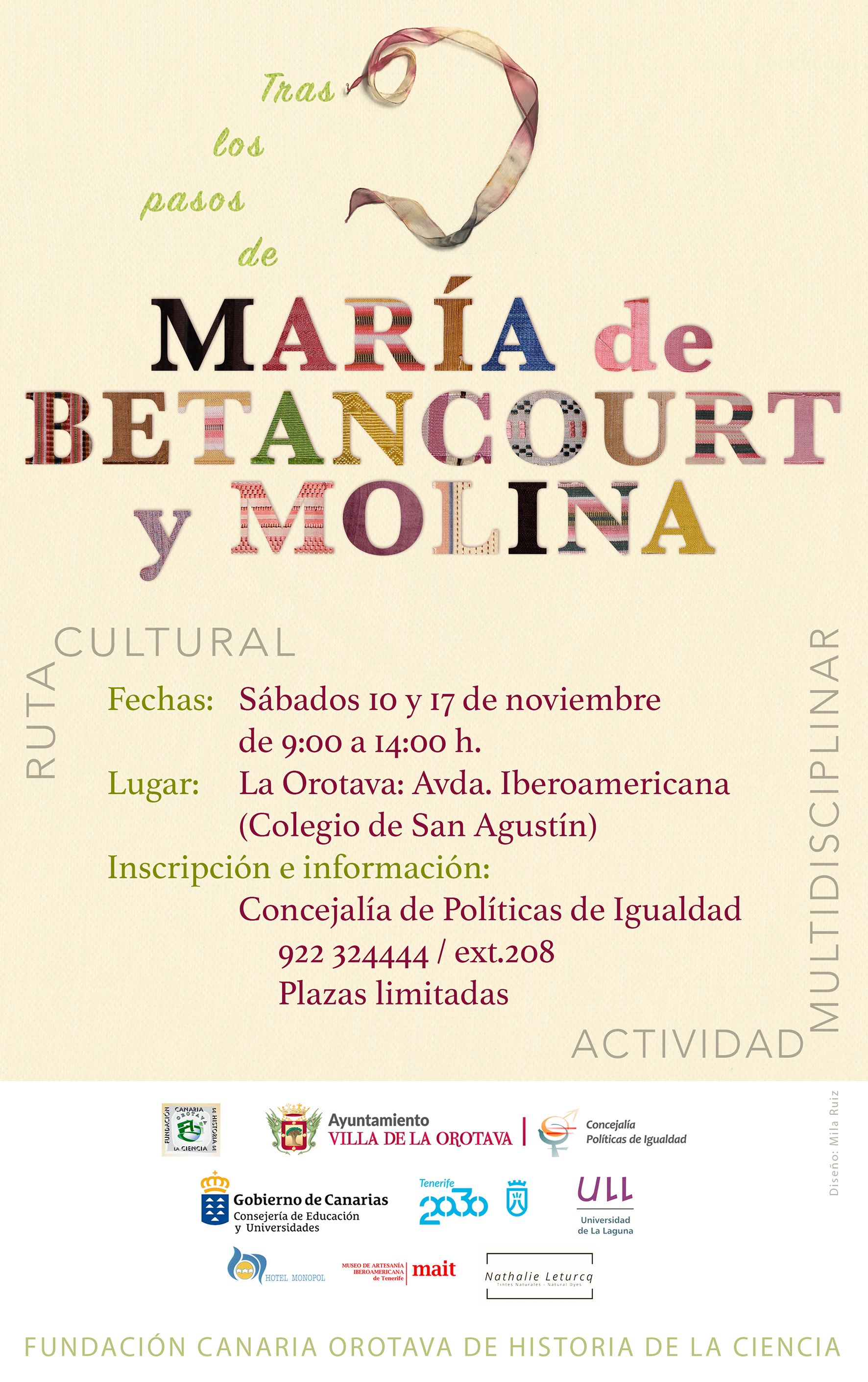 Cartel de la ruta cultural sobre María de Betancourt y Molina