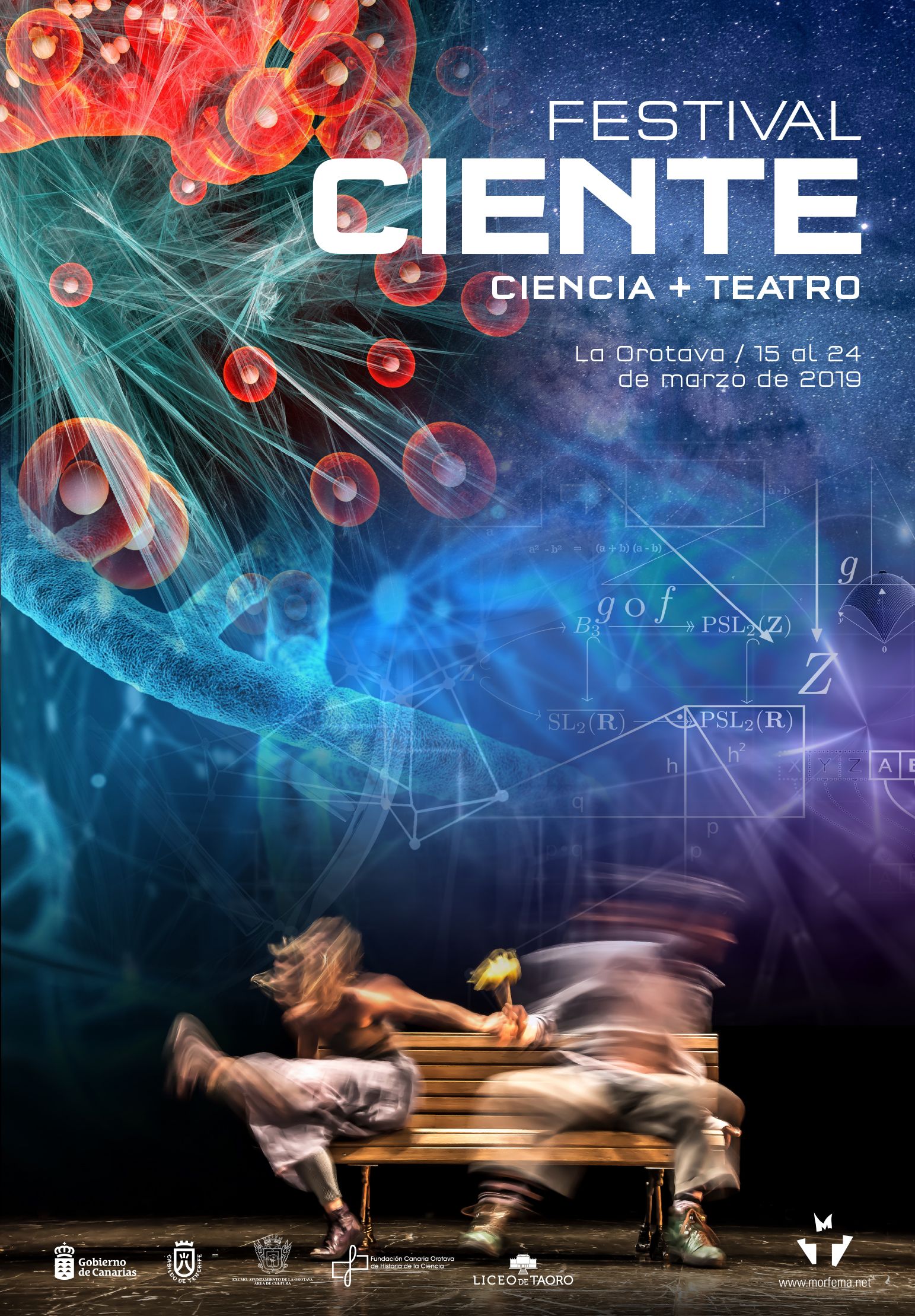 Cartel del Festival Ciente de ciencia y teatro 2019