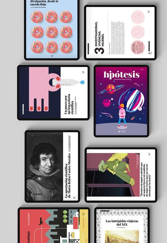 Collage de la revista Hipótesis sobre Mujeres y Ciencia