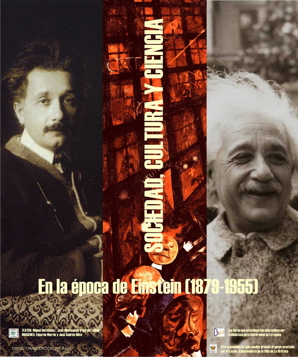 Panel de portada de la exposición sociedad, cultura y ciencia en la época de Einstein